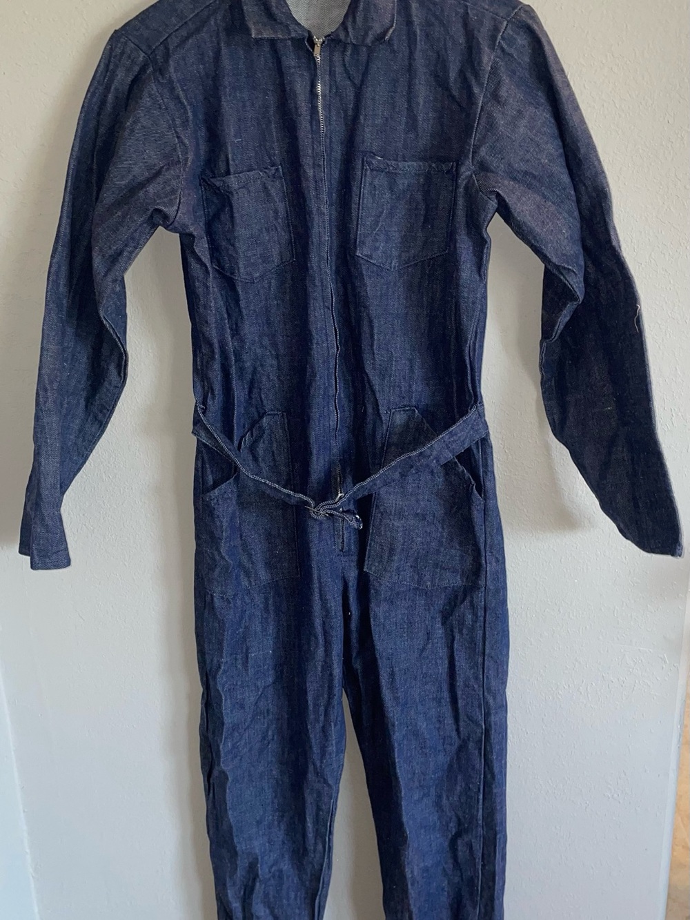 Vintage jean Denim Utility Jumpsuit - Dark Blue kids teen size 16
